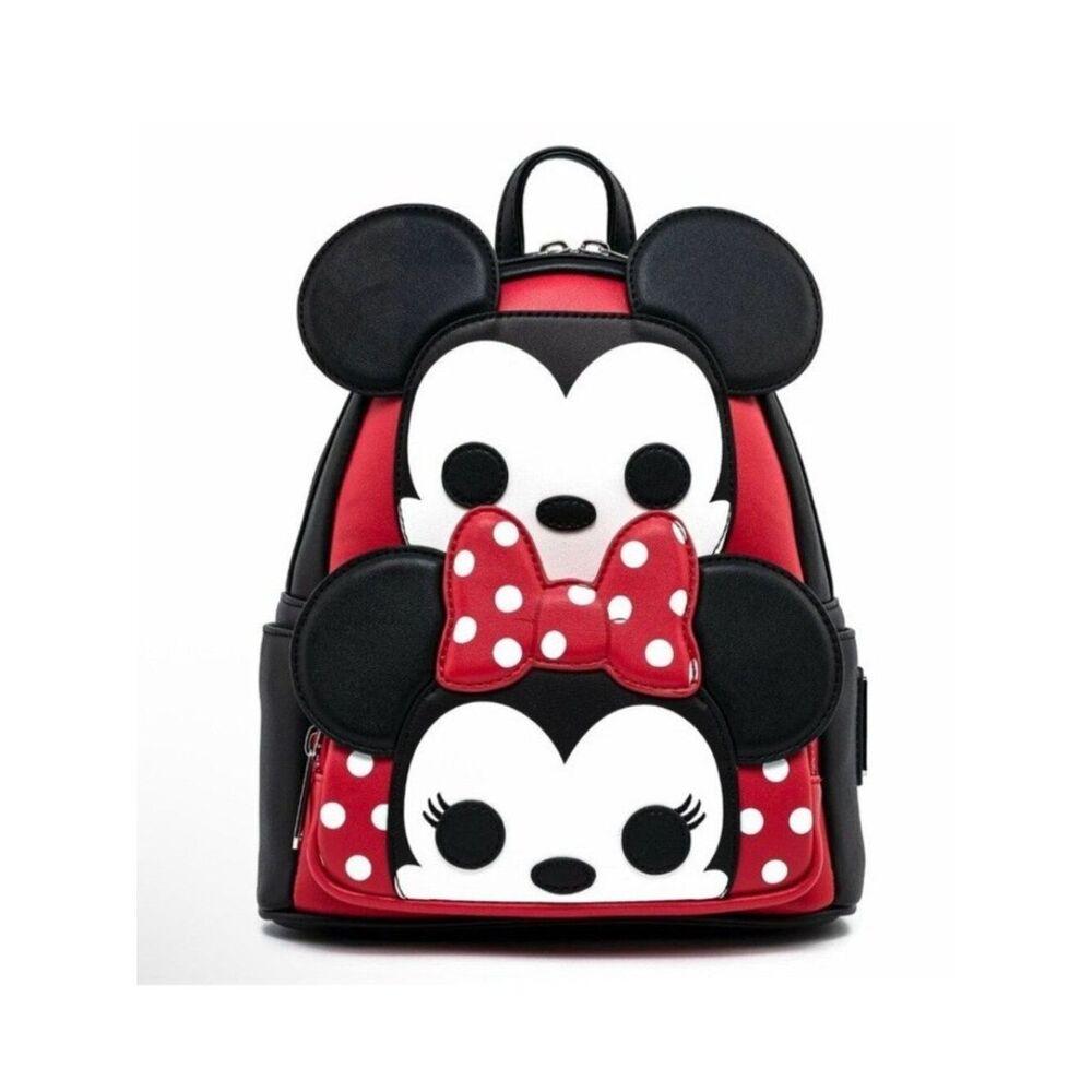 Loungefly Funko Pop! Mickey & Minnie Mouse Cosplay Mini Backpack Pop Black Red